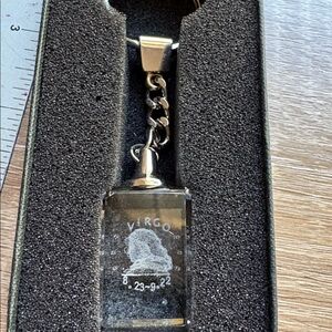 Virgo Crystal Keychain with Silver Accents
